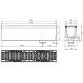 Линеен отводнител от фибробетон FB PRO D400 DN150 H210 (вертикален)