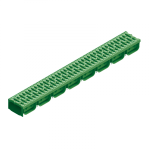 Линеен отводнител с решетка от полипропилен Easy2 A15 DN100 H70 (зелен)