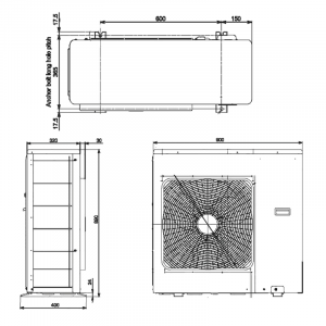 Външно тяло Toshiba RAS-3M26U2AVG-E за 3 вътрешни тела