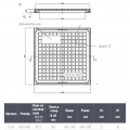 Чугунен капак 400x400 B125 квадратен