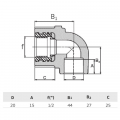 PPR КОЛЯНО ЗА ГИПСОКАРТОН Ф20х1/2“