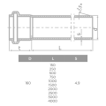 S LINE HTEM ФАСОННО ПАРЧЕ Ф160/3000мм