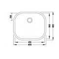 Умивалник за вграждане еднокоритен, кухненски 400/450 mm - Ф52 mm